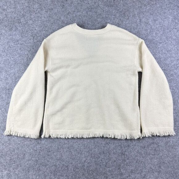 Anthropologie Joy Fringe Sweater Womens Medium Cozy Casual Pullover V-Neck Boho - Picture 7 of 15